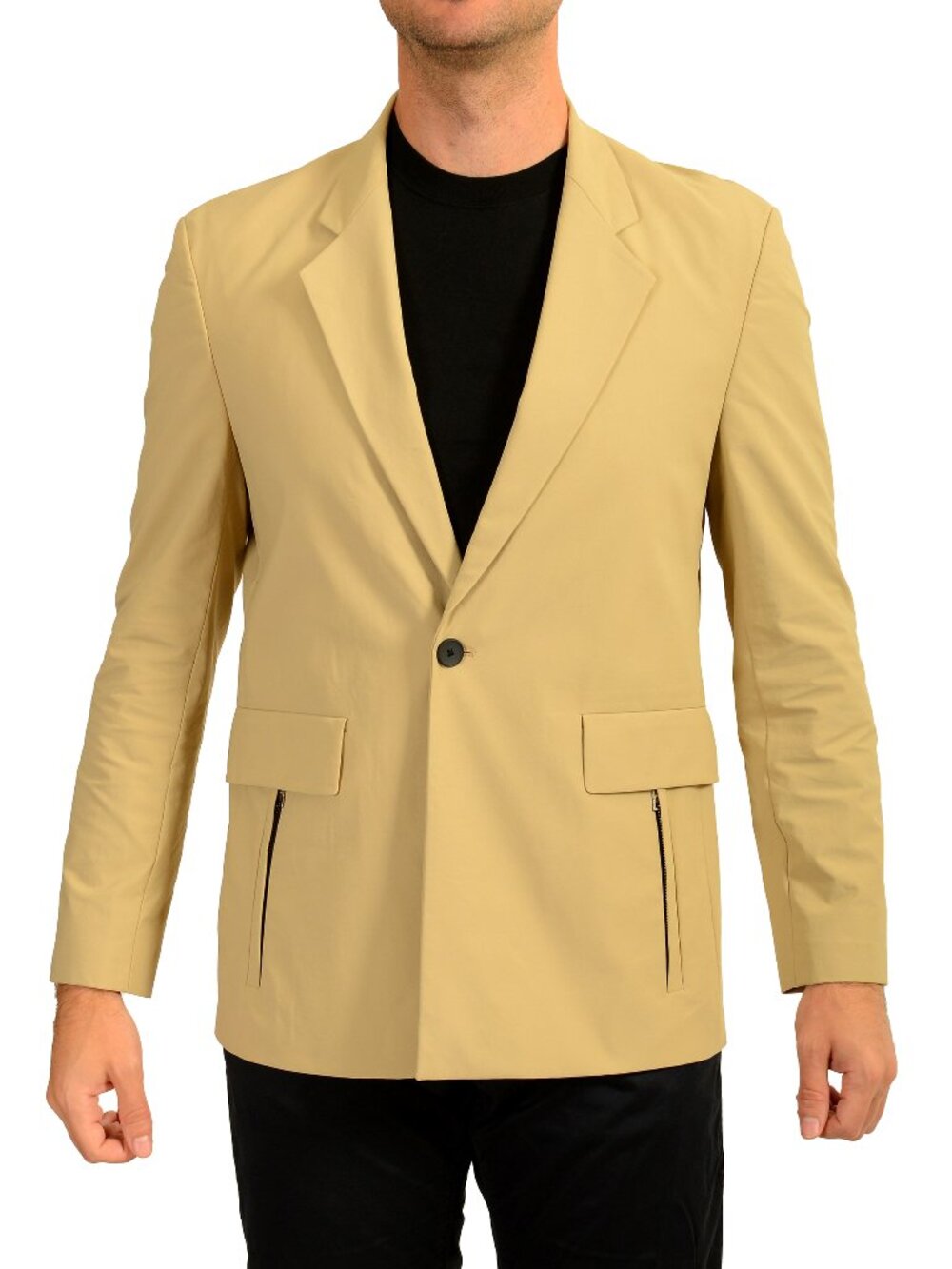 Hugo Boss Men's "Hans253X" Beige One Button Sport Coat Blazer US 38R IT 48R